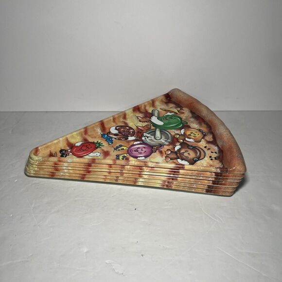 Deborah Mallow Pizza Slice Shaped Party Plates Plastic Set of 6 Vintage 90s - Picture 8 of 8
